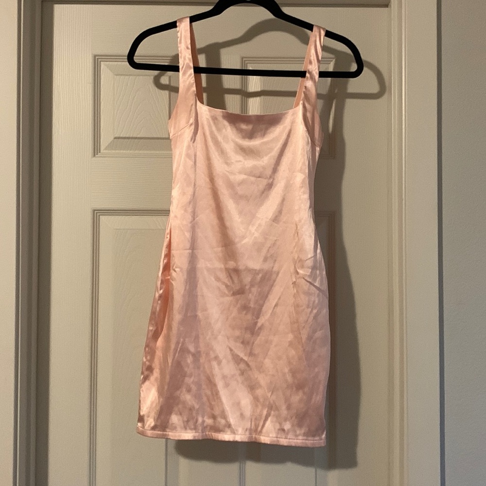Pink satin, fashionova dress.